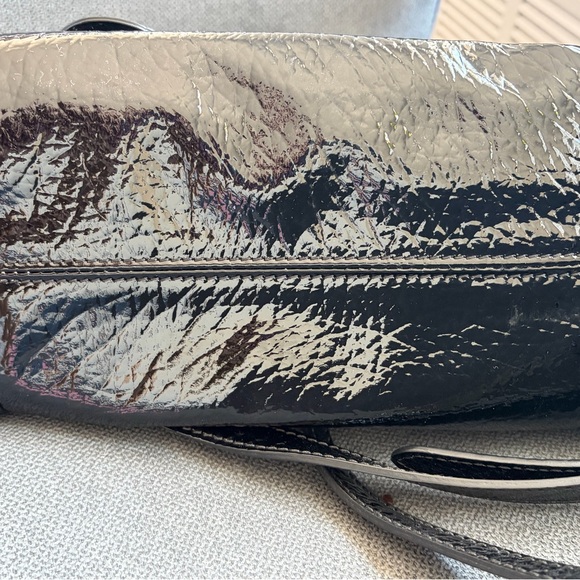 Alexander McQueen Black Patent Leather Eyelet Padlock Mini Satchel Bag - Picture 4 of 10